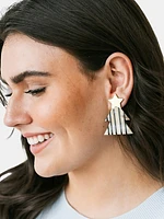 Striped Christmas Tree Earrings