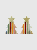 Rainbow Christmas Tree Earring