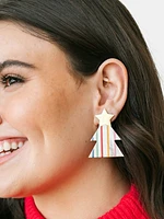 Rainbow Christmas Tree Earring