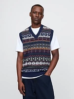 CashSoft Fair Isle Sweater Vest