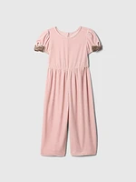 babyGap Velour Bow-Sleeve Jumpsuit