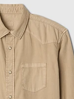 Kids Khaki Western Shirt