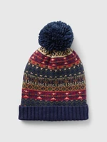 Kids CashSoft Fair Isle Pom Beanie