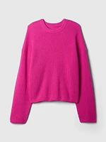 CashSoft Shaker-Stitch Crewneck Sweater