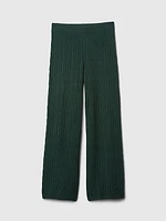 CashSoft Cable-Knit Sweater Pants