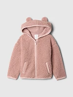 Baby & Toddler Sherpa Zip Bear Hoodie