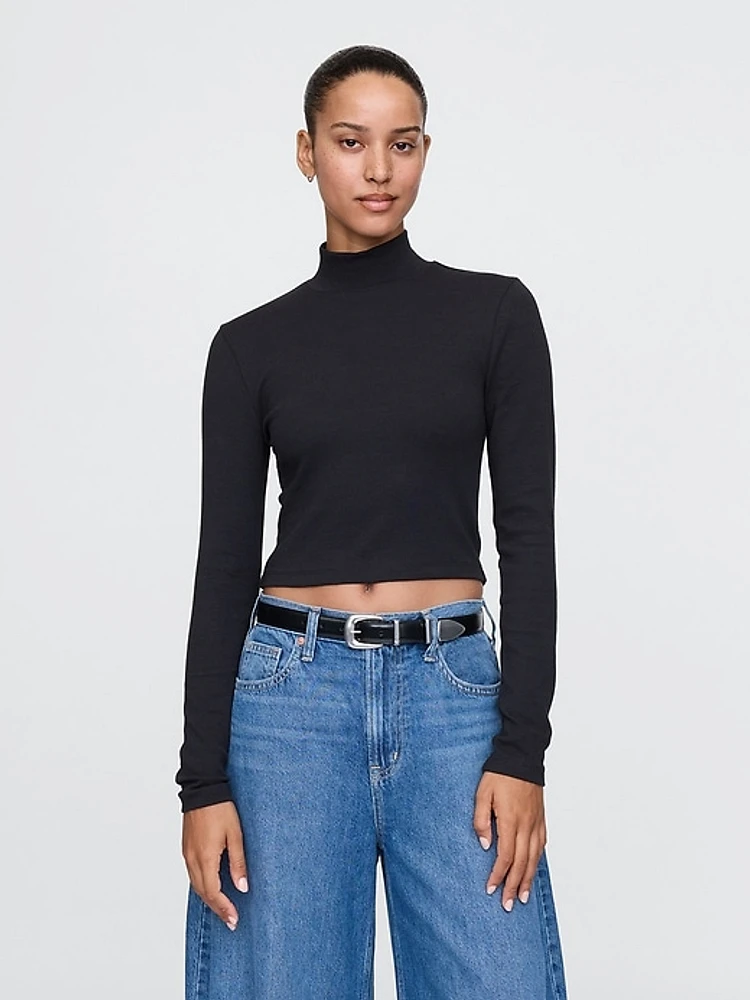 Modern Cropped Mockneck Shirt