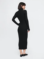 Turtleneck Rib Midi Sweater Dress