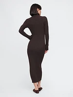 Turtleneck Rib Midi Sweater Dress