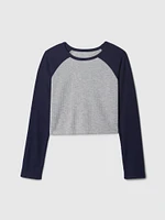 Kids Cropped Raglan Rib PJ Top