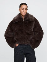 Cropped Faux Fur Jacket