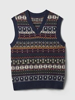 CashSoft Fair Isle Sweater Vest