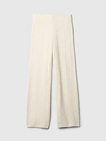 CashSoft Cable-Knit Sweater Pants