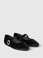 Kids Velvet Mary Jane Flats