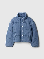 Kids Denim Puffer Jacket