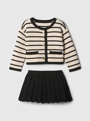 Baby Stripe Cardigan Outfit Set