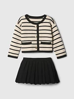 Baby Stripe Cardigan Outfit Set