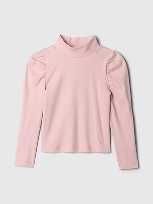 Baby & Toddler Puff-Sleeve Rib Mockneck