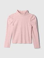 Baby & Toddler Puff-Sleeve Rib Mockneck