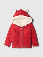 Baby CashSoft Sherpa-Lined Cardigan