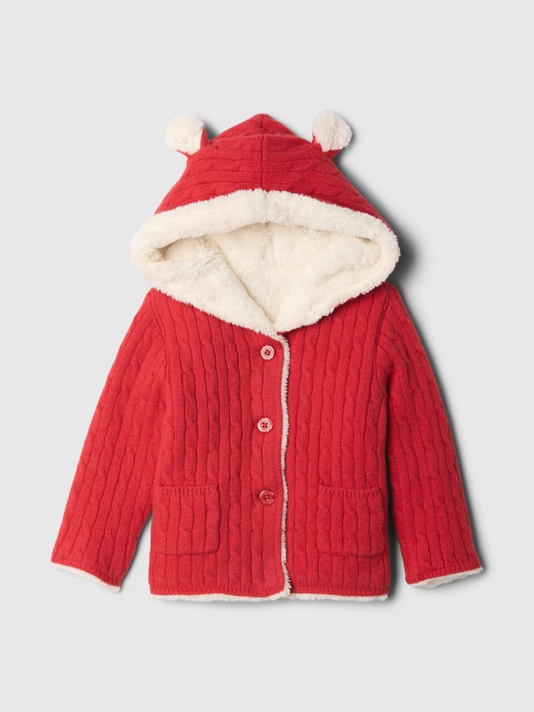 Baby CashSoft Sherpa-Lined Cardigan