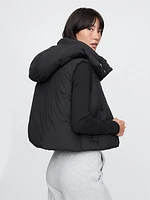 Cropped Duvet Wrap Puffer Vest