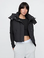 Cropped Duvet Wrap Puffer Vest