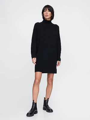 CashSoft Rib Turtleneck Mini Sweater Dress