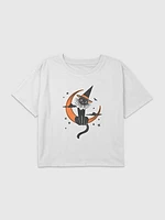 Kids Halloween Kitty Graphic Boxy Crop Tee