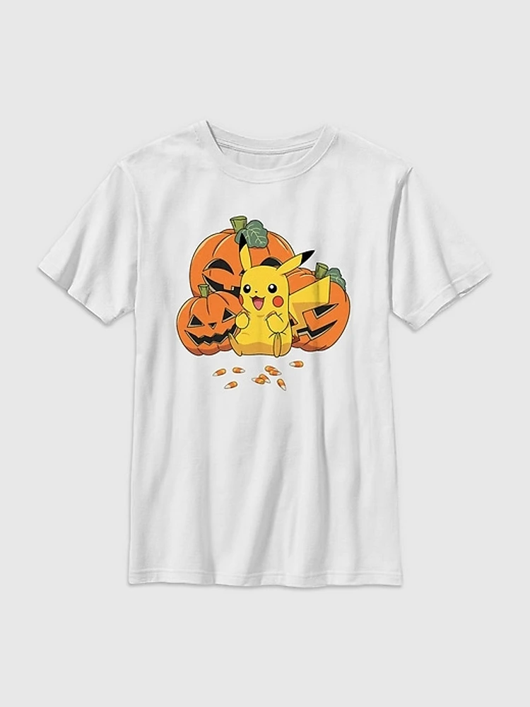 Kids Pokemon Pikachu Pumpkins Graphic Tee