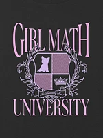 Kids Girl Math University Graphic Boxy Crop Tee