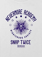 Kids Wednesday Nevermore Academy Graphic Boxy Crop Tee