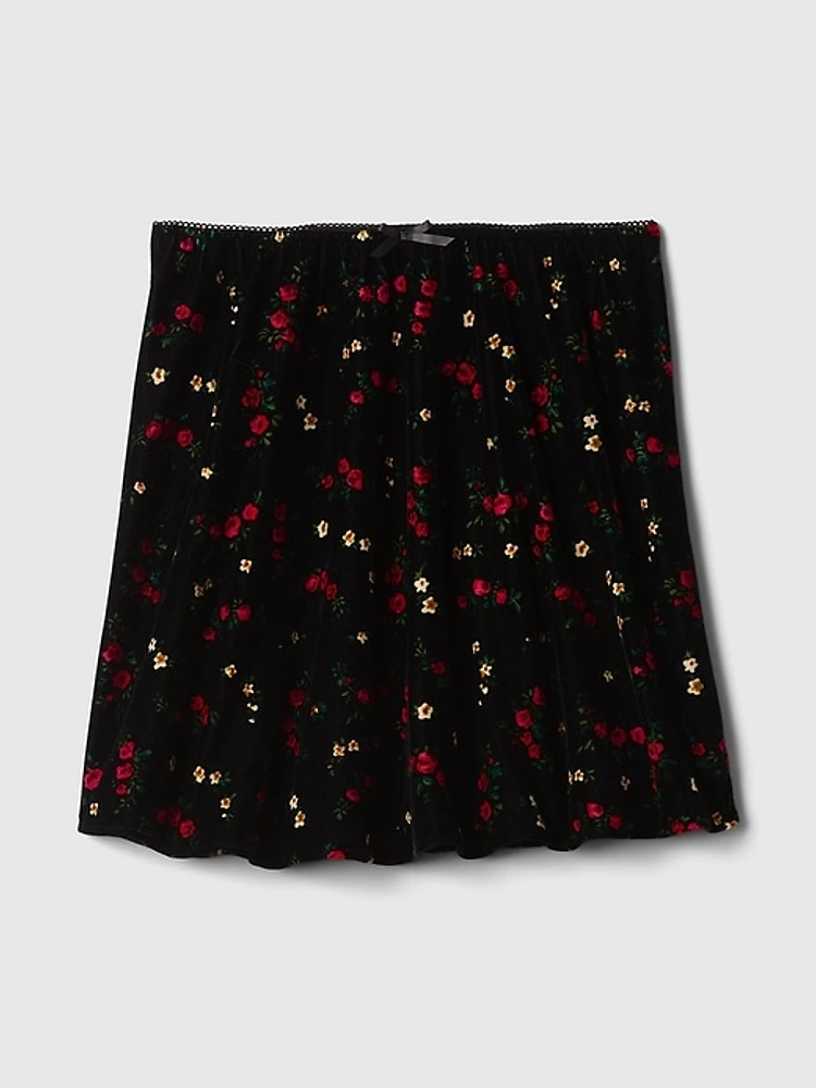 Recycled Velvet Mini Skirt