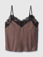 Recycled Velvet Lace-Trim Cami