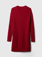 CashSoft Cable-Knit Mini Sweater Dress