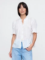 Pintuck Ruffle Shirt