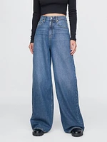 Mid Rise Cargo Baggy Jeans