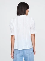 Pintuck Ruffle Shirt