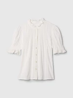 Pintuck Ruffle Shirt