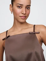 Satin Square-Neck Bow Top