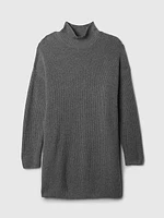 CashSoft Rib Turtleneck Mini Sweater Dress