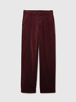 High Rise Velvet Straight Pants