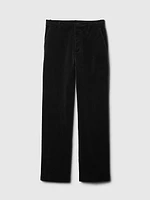 High Rise Velvet Straight Pants