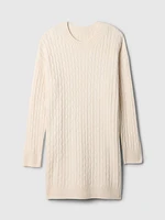 CashSoft Cable-Knit Mini Sweater Dress