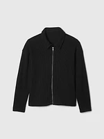 Kids Waffle Zip Shirt Jacket