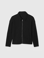 Kids Waffle Zip Shirt Jacket