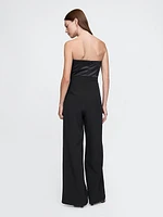 Strapless Mixed Media Jumpsuit