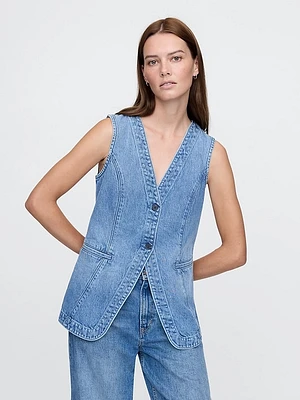 Longline Denim Vest