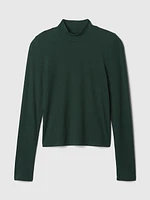 Modern Rib Cropped Mockneck Shirt