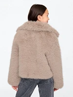 Kids Faux Fur Cropped Jacket